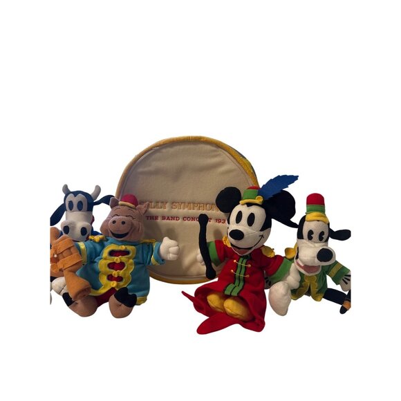 Disney Store Silly Symphonies The Band Concert 1935 Plush Set With Storage Drum - Picture 2 of 5